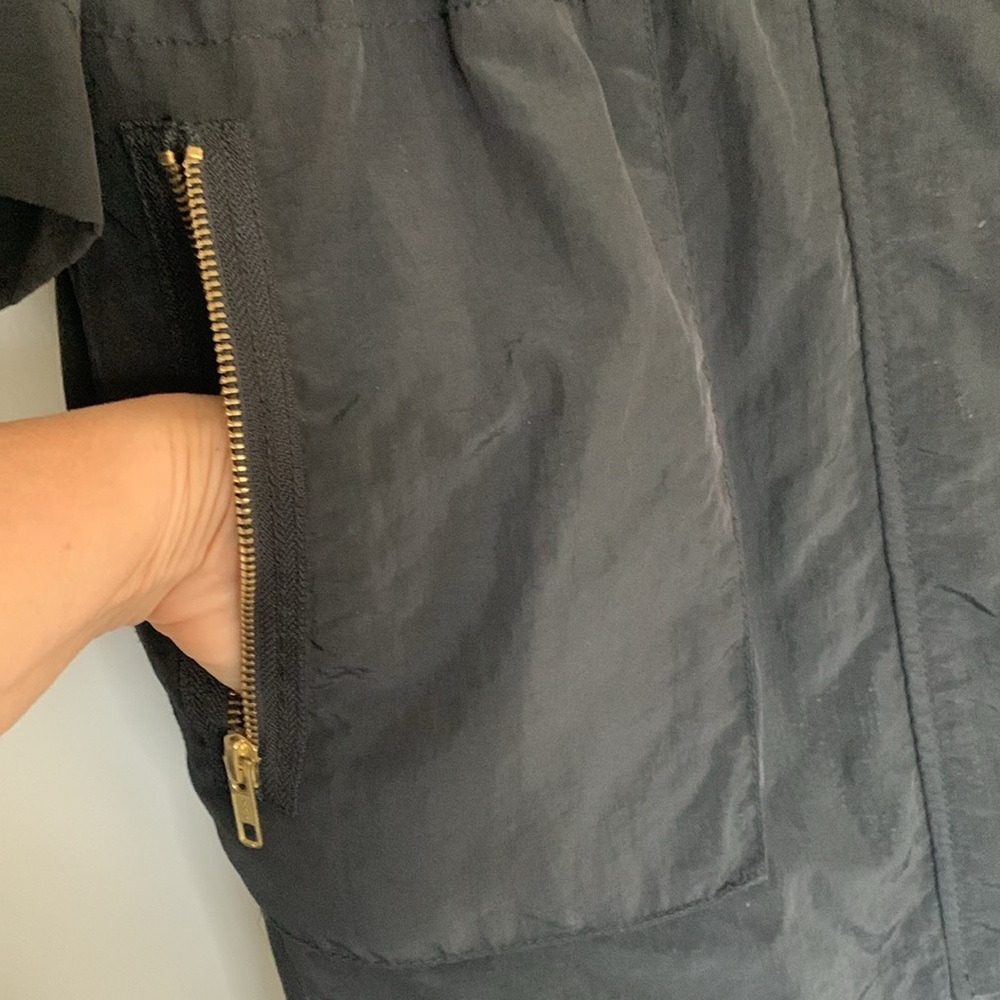 Millard Fillmore Black Spring Fall jkt ,3/4 sleeves,snaps zipper,hidden-hood❤️❤️ - Picture 6 of 14